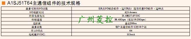 三菱主通信模塊A1SJ51T64技術(shù)規(guī)格